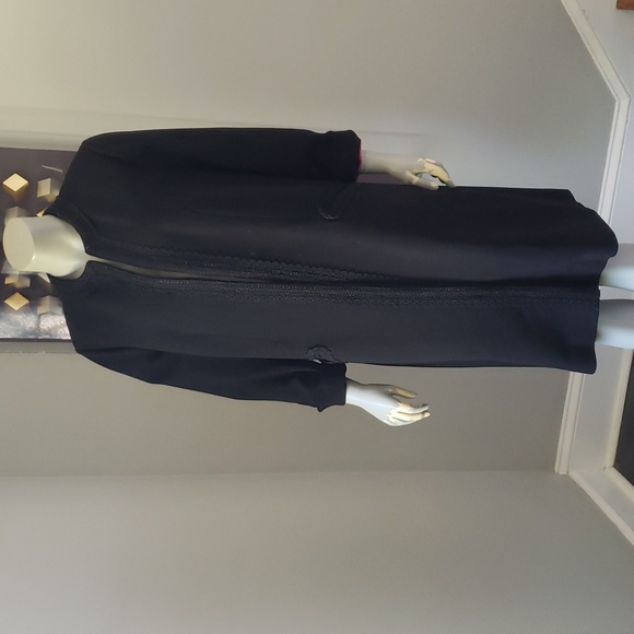 Herbert Levy Vintage Topper Duster Coat Black Embroidered - Picture 1 of 7